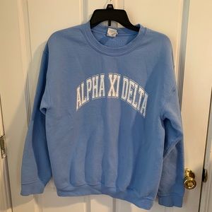 Light blue alpha xi delta crew neck